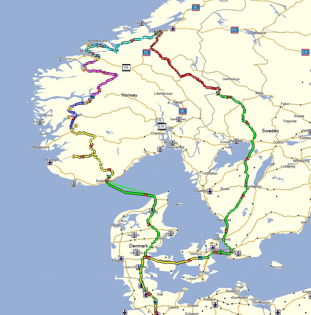 Streckenverlauf Norwegen GPX